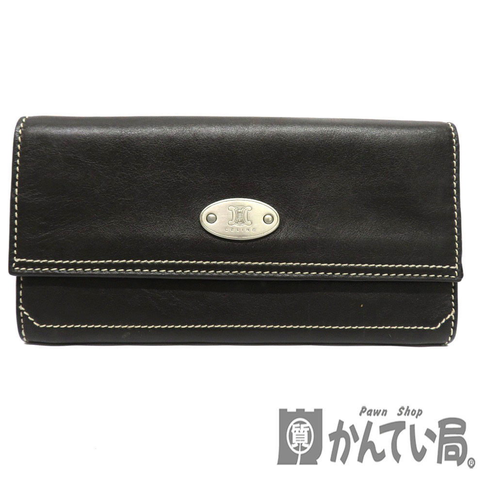Celine Hook Long Wallet Bifold Brown